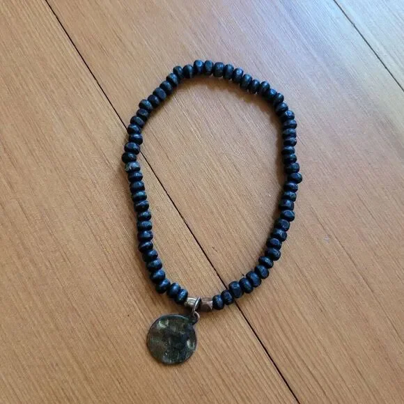 Set of 3 beaded bracelets faux crystal tiger's eye lava beads bohemian hippie - Picture 3 of 12